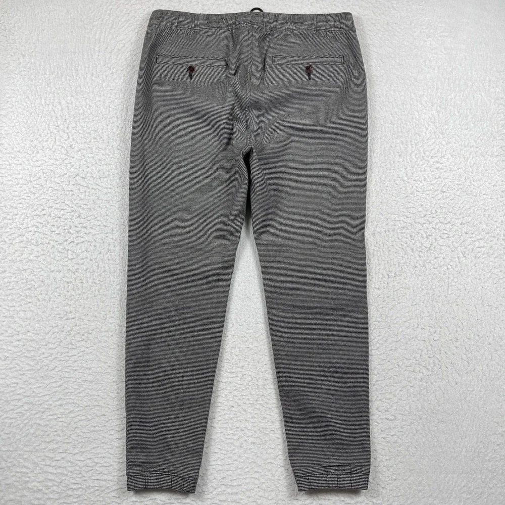 Abercrombie & Fitch Langdon Skinny Pants Mens Large Black White Stretch‎ Joggers